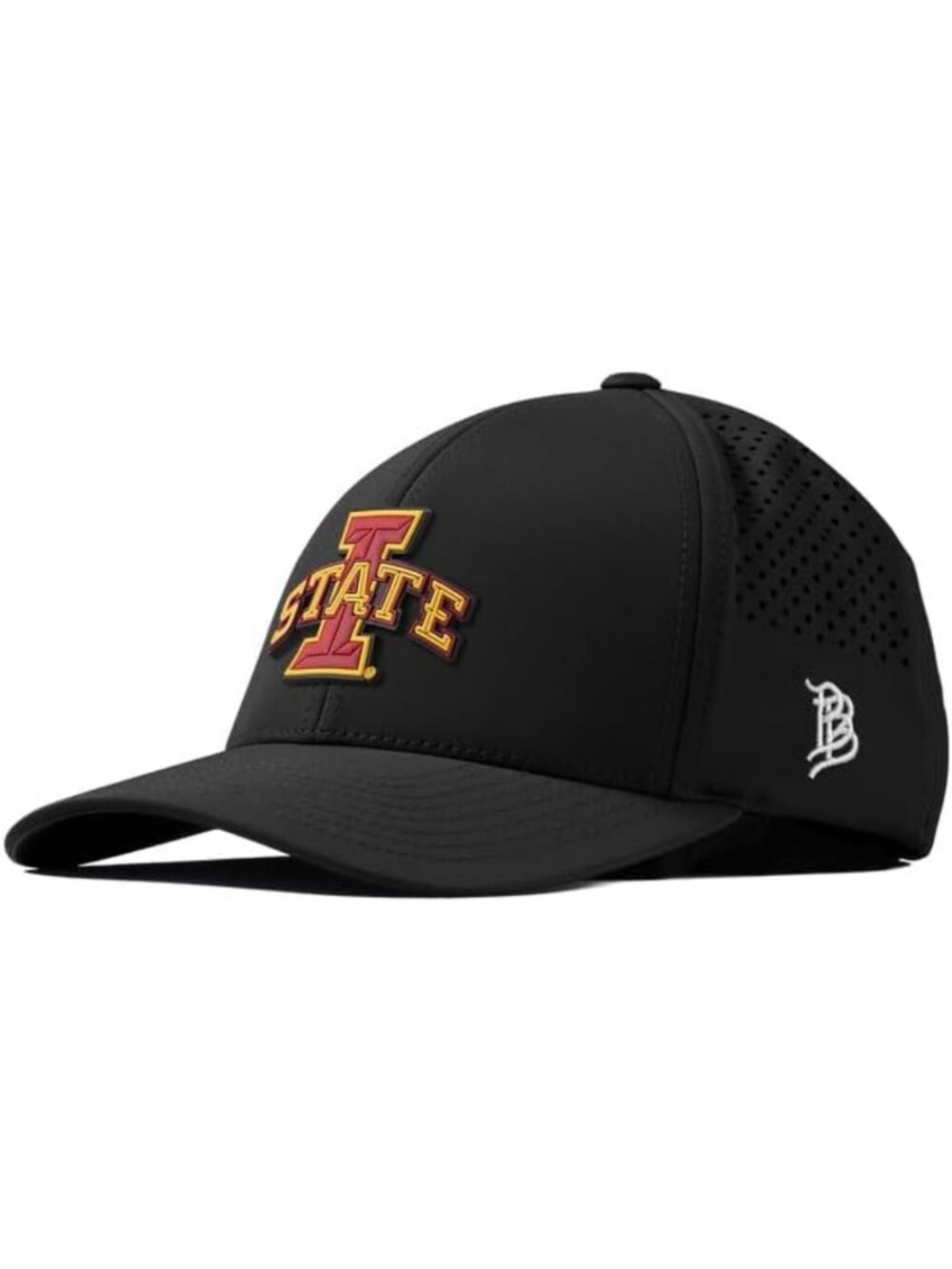 Iowa State Cyclones Black Curved Performance Hat - Red & Gold PVC Design